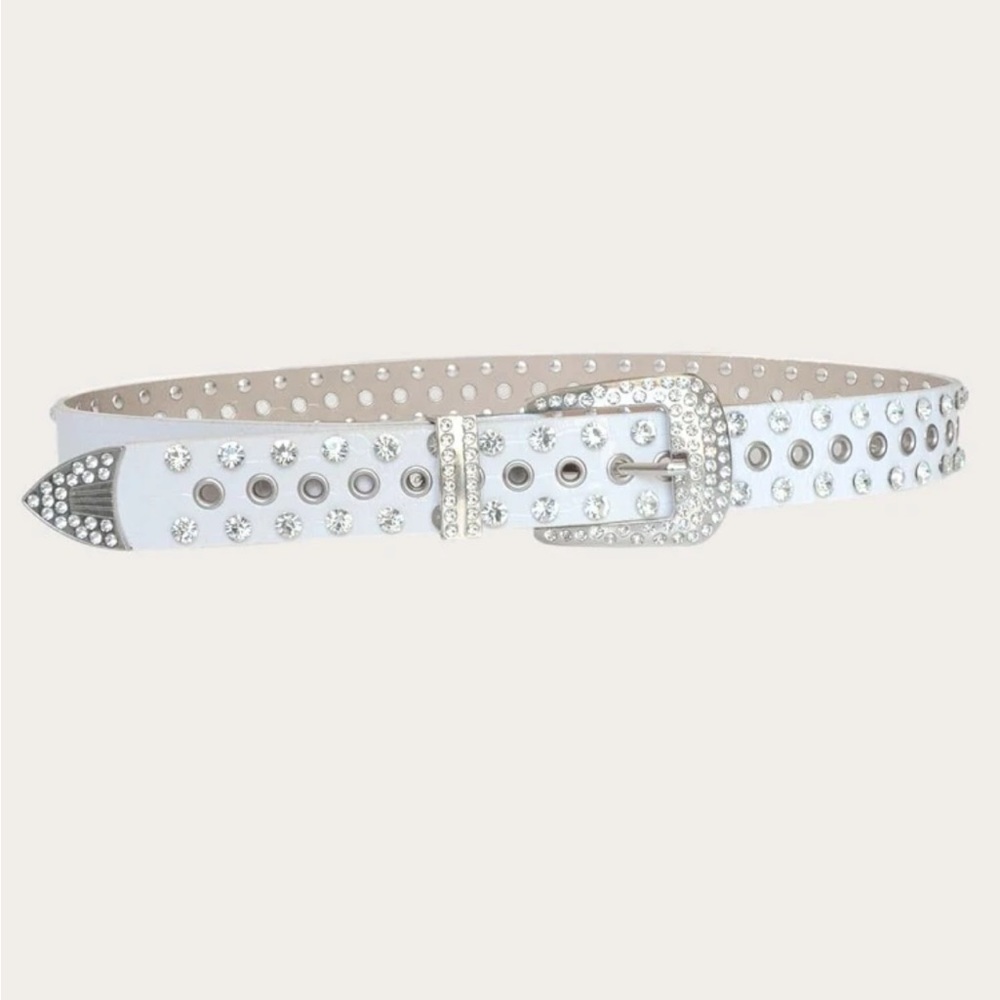 Y2K rhinestone decor buckle belt